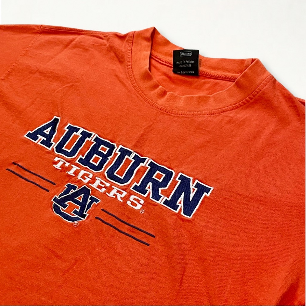 Vintage Y2K 2000s Starter Auburn Tigers Orange Embroidered Collegiate T-Shirt M - Picture 6 of 13